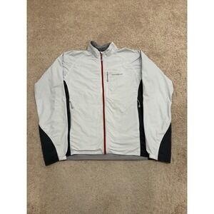 Montbell Men's Climalight Full Zip Windbreaker Jacket Size Large White Black